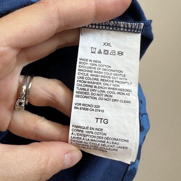 Nautica Men’s 2XL XXL Blue Floral Hawaiian Camp Button Down Shirt Short Sleeve - Picture 6 of 9